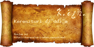 Kereszturi Ádám névjegykártya